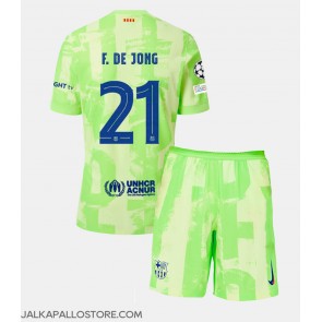 Barcelona Frenkie de Jong #21 Kolmaspaita Lapsille 2024-25 Lyhythihainen (+ shortsit)